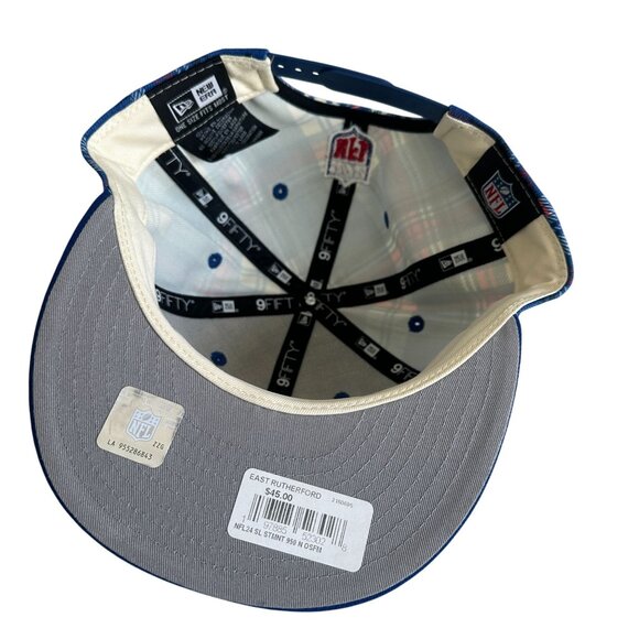 New York Giants Plaid 9FIFTY Snapback Hat By New Era Cap Blue/Red NFL 2024 - Picture 4 of 8